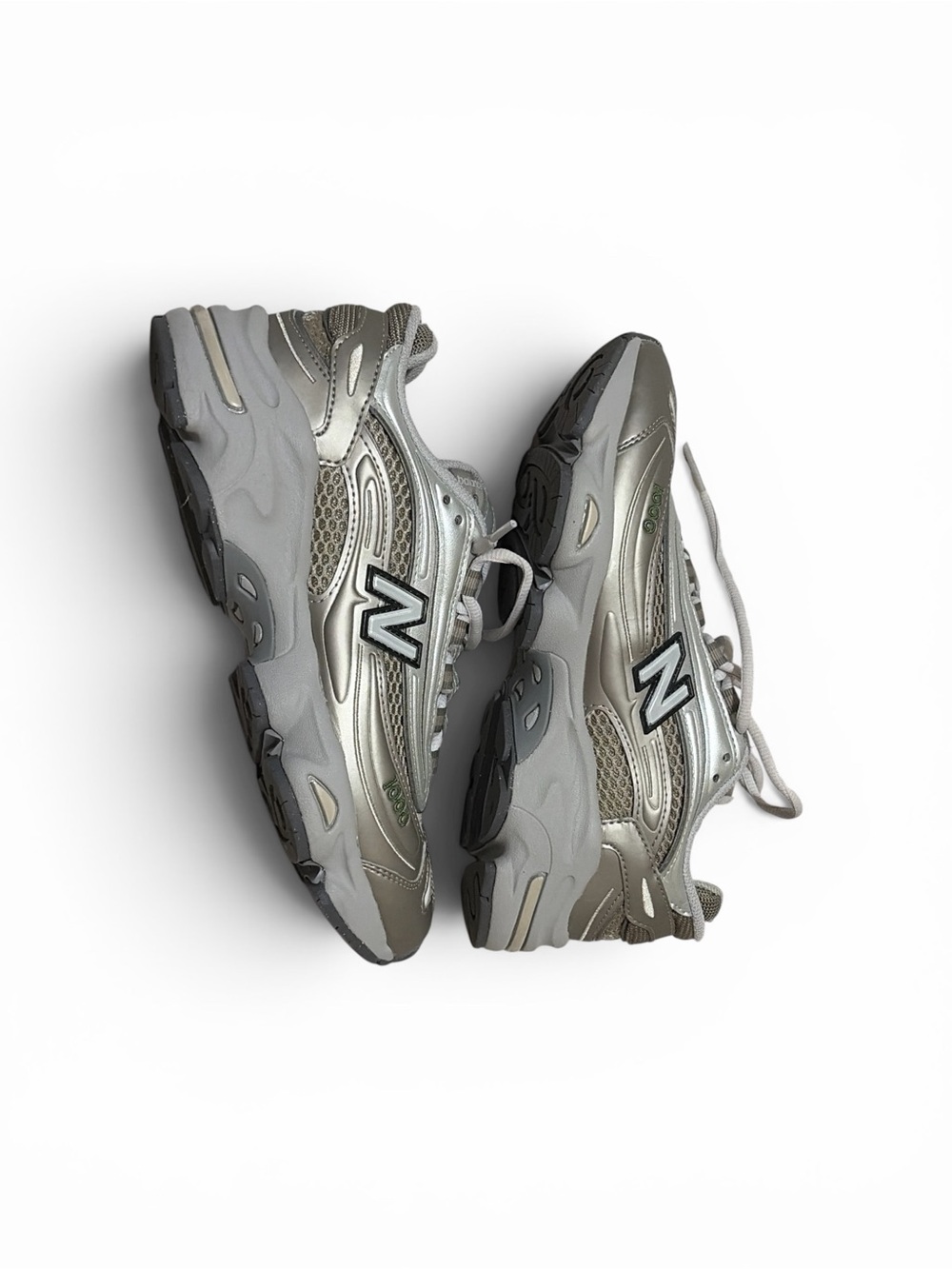 New Balance Metallic Silver and Gray Running Sneakers